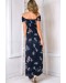 Inside Job Maxi Dress Navy Blue Floral